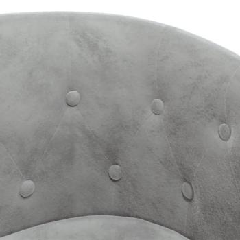 Clubsessel mit Fu?hocker Hellgrau Samt