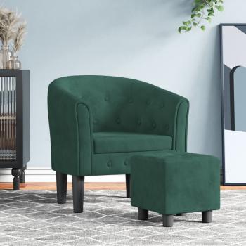 ARDEBO.de - Clubsessel mit Fu?hocker Dunkelgr?n Samt