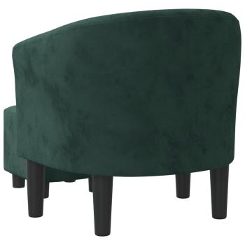 Clubsessel mit Fu?hocker Dunkelgr?n Samt