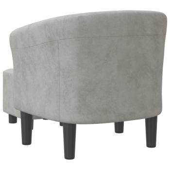 Clubsessel mit Fu?hocker Hellgrau Samt