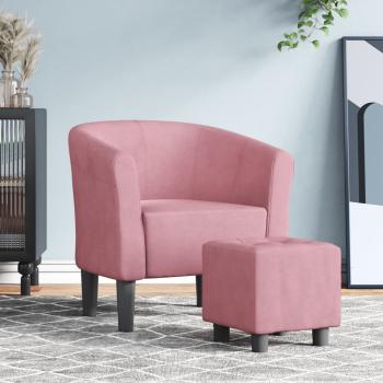ARDEBO.de - Clubsessel mit Fu?hocker Rosa Samt