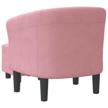 Clubsessel mit Fu?hocker Rosa Samt