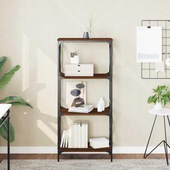 ARDEBO.de - B?cherregal 4 B?den Braun Eiche 59x35x132 cm Holzwerkstoff