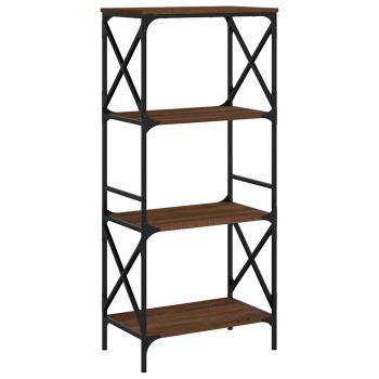 B?cherregal 4 B?den Braun Eiche 59x35x132 cm Holzwerkstoff