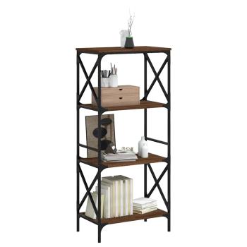 B?cherregal 4 B?den Braun Eiche 59x35x132 cm Holzwerkstoff