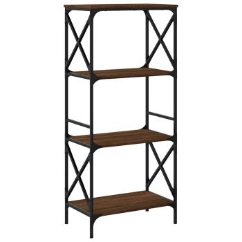 B?cherregal 4 B?den Braun Eiche 59x35x132 cm Holzwerkstoff