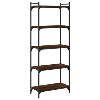 B?cherregal 5 B?den Braun Eiche-Optik 60x30x154cm Holzwerkstoff