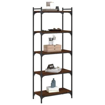 B?cherregal 5 B?den Braun Eiche-Optik 60x30x154cm Holzwerkstoff