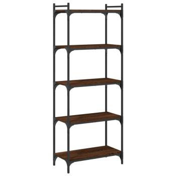 B?cherregal 5 B?den Braun Eiche-Optik 60x30x154cm Holzwerkstoff