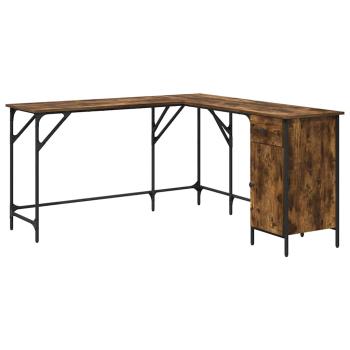 Schreibtisch Räuchereiche 141x141x75 cm Holzwerkstoff
