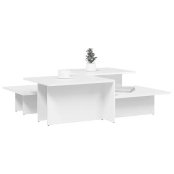 Couchtische 2 Stk. Weiß Holzwerkstoff