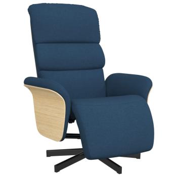 Relaxsessel mit Fußteil Blau Stoff