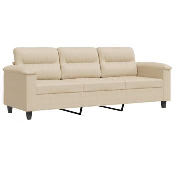 3-Sitzer-Sofa Creme 180 cm Mikrofasergewebe