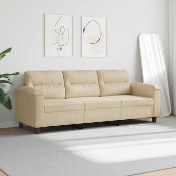 3-Sitzer-Sofa Creme 180 cm Mikrofasergewebe