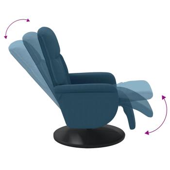 Relaxsessel mit Fußteil Blau Samt