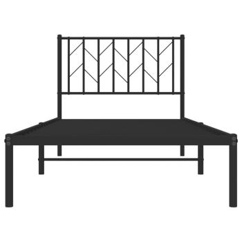 Bettgestell mit Kopfteil Metall Schwarz 90x200 cm