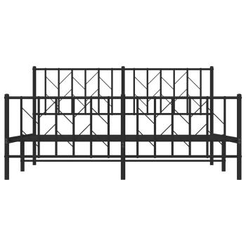 Metallbett ohne Matratze mit Fußteil Schwarz 160x200 cm