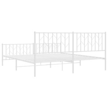 Bettgestell mit Kopf- und Fußteil Metall Weiß 183x213 cm
