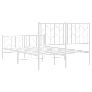 Bettgestell mit Kopf- und Fußteil Metall Weiß 120x200 cm