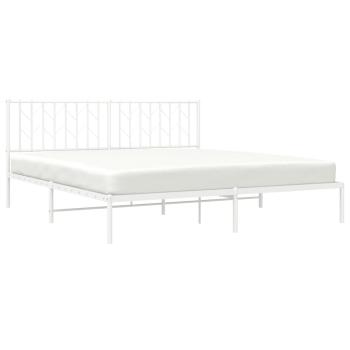 Bettgestell mit Kopfteil Metall Weiß 183x213 cm
