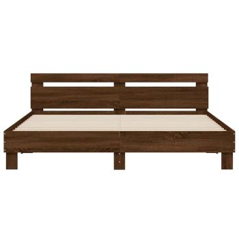 Bettgestell mit Kopfteil Braun Eichen-Optik 200x200 cm