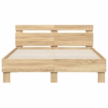 Bettgestell mit Kopfteil Sonoma-Eiche 135x190 cm Holzwerkstoff