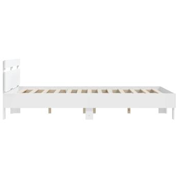 Bettgestell mit Kopfteil Weiß 140x190 cm Holzwerkstoff