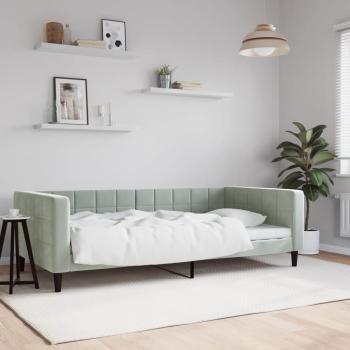 ARDEBO.de - Tagesbett Hellgrau 100x190 cm Samt