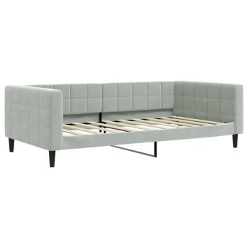 Tagesbett Hellgrau 100x190 cm Samt
