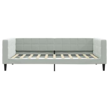 Tagesbett Hellgrau 100x190 cm Samt