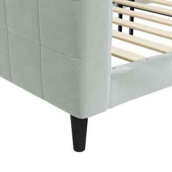 Tagesbett Hellgrau 100x190 cm Samt