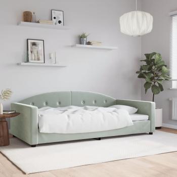 ARDEBO.de - Tagesbett Hellgrau 100x190 cm Samt