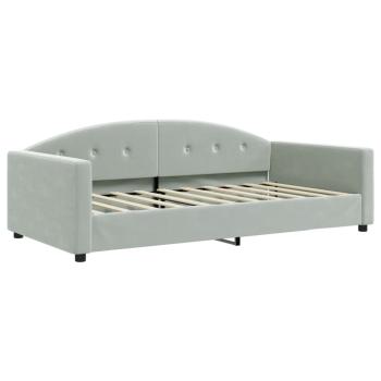 Tagesbett Hellgrau 100x190 cm Samt
