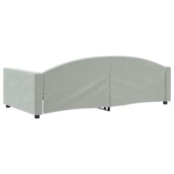 Tagesbett Hellgrau 100x190 cm Samt