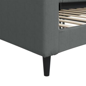 Tagesbett Dunkelgrau 100x190 cm Stoff