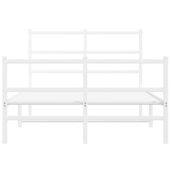 Bettgestell mit Kopf- und Fußteil Metall Weiß 120x190 cm