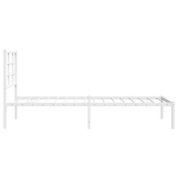 Metallbett ohne Matratze mit Kopfteil Weiß 75x190 cm
