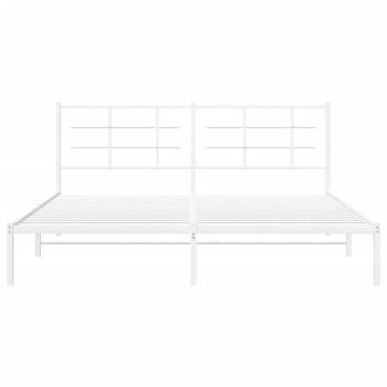 Bettgestell mit Kopfteil Metall Weiß 180x200 cm