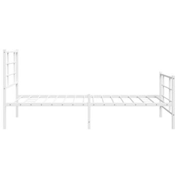 Bettgestell mit Kopf- und Fußteil Metall Weiß 100x200 cm