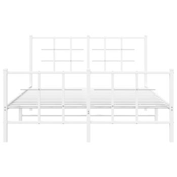 Bettgestell mit Kopf- und Fußteil Metall Weiß 140x190 cm