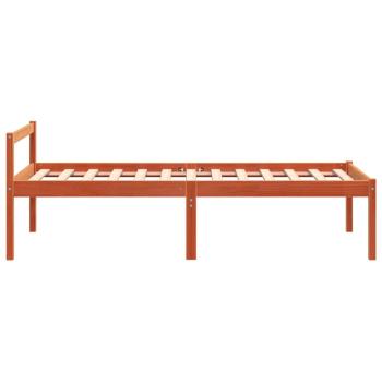 Seniorenbett Wachsbraun 90x190 cm Massivholz Kiefer