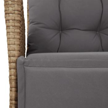 5-tlg. Garten-Essgruppe mit Kissen Beigemischung Poly Rattan