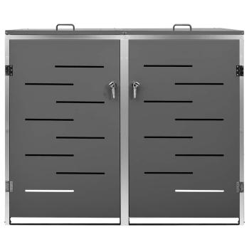 Mülltonnenbox für 2 Tonnen 138x77,5x115 cm Edelstahl