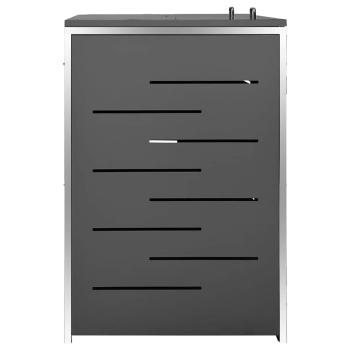 Mülltonnenbox für 2 Tonnen 138x77,5x115 cm Edelstahl