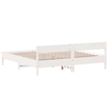 Massivholzbett ohne Matratze Weiß 200x200 cm Kiefernholz