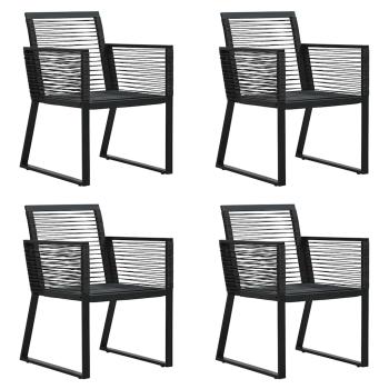 5-tlg. Garten-Essgruppe PVC Rattan Schwarz