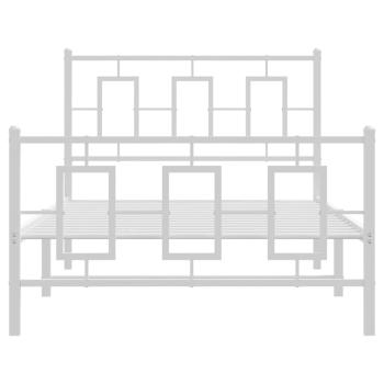 Bettgestell mit Kopf- und Fußteil Metall Weiß 100x200 cm