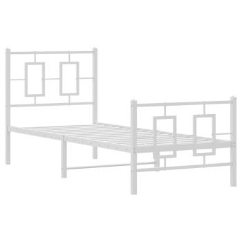 Bettgestell mit Kopf- und Fußteil Metall Weiß 80x200 cm