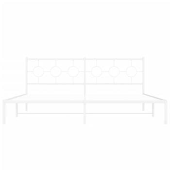 Bettgestell mit Kopfteil Metall Weiß 193x203 cm