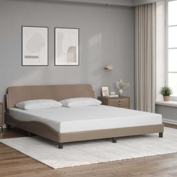 ARDEBO.de - Bettgestell "Dover" Cappuccino-Braun 180x200 cm Kunstleder